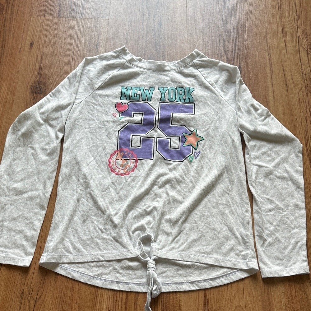 The Children's Place Girls White "New York 25" Graphic Long Sleeve Size XL (14)